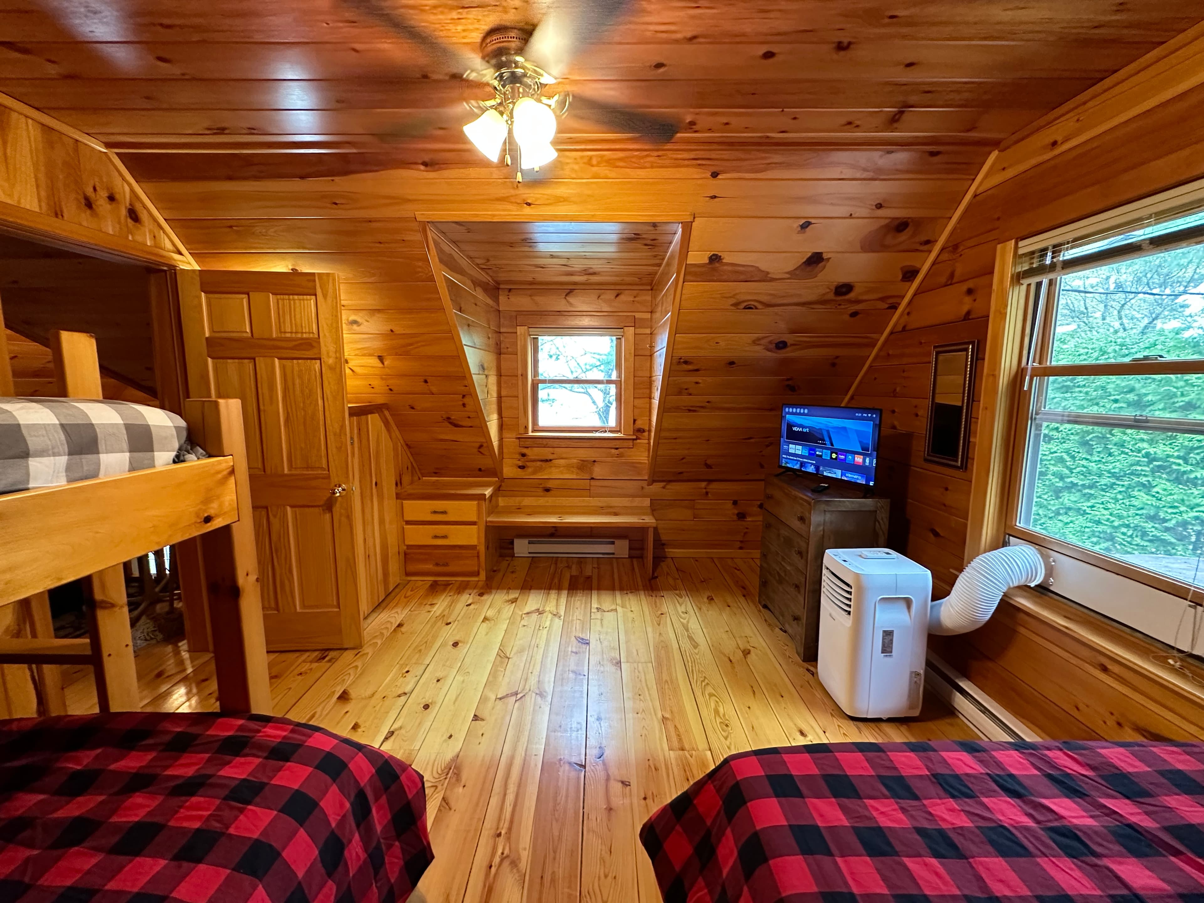 Upper left bedroom — bunk beds angle