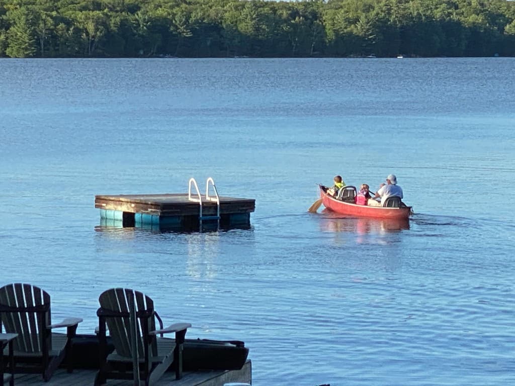 Kayaking on Big Gull Lake at sunrise